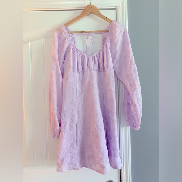 Wild Fable Women's Bishop Long Sleeve Fit and Flare Dress Low Back  Violet Sz XL - Picture 1 of 5